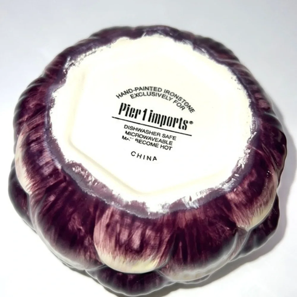 Pier 1 Imports Artichoke Hand-painted Ironstone Small Bowls (Set of 2)